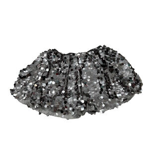 NWT Rachel Parcell Girls Silver Sequin Elastic Waist Lined Mini Skirt Size 4